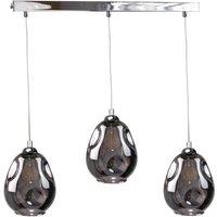 Netlighting Loki Bar Pendant Ceiling Light Silver 60cm 3x E27
