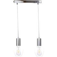 Netlighting Verre Bar Pendant Ceiling Light Silver 50cm 2x E27