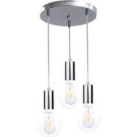 Netlighting Verre Cluster Pendant Ceiling Light Silver 30cm 3x E27