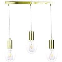 Netlighting Verre Bar Pendant Ceiling Light Gold 60cm 3x E27