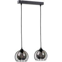 Netlighting Solo Bar Pendant Ceiling Light Black 50cm 2x E27