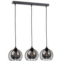 Netlighting Solo Bar Pendant Ceiling Light Black 60cm 3x E27