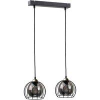 Netlighting Solo Bar Pendant Ceiling Light Black 50cm 2x E27