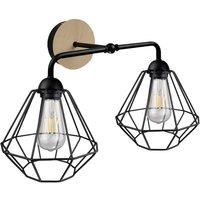 Netlighting Foskal Wall Lamp Black Wood 24cm 2x E27