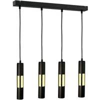 Netlighting Magnum Bar Pendant Ceiling Light Black Gold 60cm 4x GU10