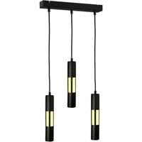 Netlighting Magnum Bar Pendant Ceiling Light Black Gold 50cm 3x GU10