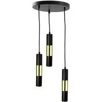 Netlighting Magnum Cluster Pendant Ceiling Light Black Gold 30cm 3x GU10