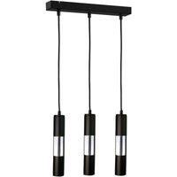 Netlighting Magnum Bar Pendant Ceiling Light Black Silver 50cm 3x GU10