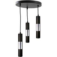 Netlighting Magnum Cluster Pendant Ceiling Light Black Silver 30cm 3x GU10