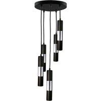Netlighting Magnum Cluster Pendant Ceiling Light Black Silver 30cm 5x GU10