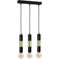 Netlighting Magnum Bar Pendant Ceiling Light Black Gold 50cm 3x E27