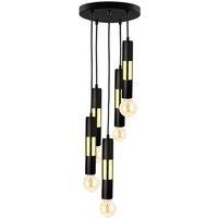 Netlighting Magnum Cluster Pendant Ceiling Light Black Gold 30cm 5x E27