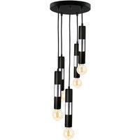Netlighting Magnum Cluster Pendant Ceiling Light Black Silver 30cm 5x E27