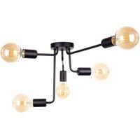Netlighting Nixon Multi Arm Semi Flush Ceiling Light Black 50cm 5x E27