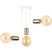 Netlighting Megan Multi Arm Semi Flush Ceiling Light White Gold 25cm 3x E27