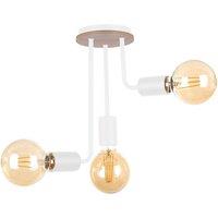 Netlighting Megan Multi Arm Semi Flush Ceiling Light Wood White 25cm 3x E27