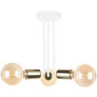 Netlighting Venna Multi Arm Semi Flush Ceiling Light White Gold 25cm 3x E27