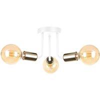 Netlighting Luna Multi Arm Semi Flush Ceiling Light White Gold 25cm 3x E27