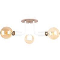 Netlighting Luna Multi Arm Semi Flush Ceiling Light Wood White 25cm 3x E27