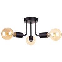 Netlighting Luna Multi Arm Semi Flush Ceiling Light Black 25cm 3x E27