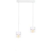 Netlighting Atollo Bar Pendant Ceiling Light White 50cm 2x E27