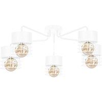Netlighting Atollo Multi Arm Semi Flush Ceiling Light White 70cm 5x E27