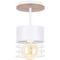 Netlighting Casa Cylindrical Ceiling Light White Wood 12cm 1x E27
