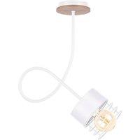 Netlighting Casa Slim Pendant Ceiling Light White Wood 25cm 1x E27