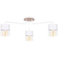 Netlighting Casa Multi Arm Semi Flush Ceiling Light White Wood 70cm 3x E27