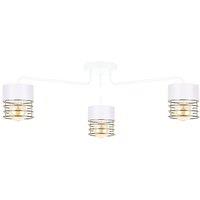 Netlighting Royal Multi Arm Semi Flush Ceiling Light White Gold 70cm 3x E27