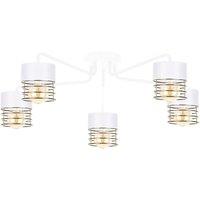 Netlighting Royal Multi Arm Semi Flush Ceiling Light White Gold 70cm 5x E27