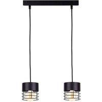 Netlighting Elle Bar Pendant Ceiling Light Black 50cm 2x E27