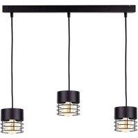 Netlighting Elle Bar Pendant Ceiling Light Black 60cm 3x E27