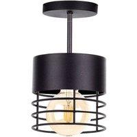 Netlighting Elle Cylindrical Ceiling Light Black 12cm 1x E27