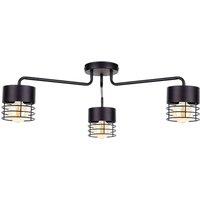 Netlighting Elle Multi Arm Semi Flush Ceiling Light Black 70cm 3x E27