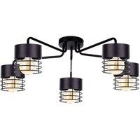 Netlighting Elle Multi Arm Semi Flush Ceiling Light Black 70cm 5x E27