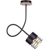 Netlighting Casa Slim Pendant Ceiling Light Black Wood 25cm 1x E27
