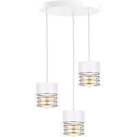 Netlighting Royal Cluster Pendant Ceiling Light White Gold 32cm 3x E27