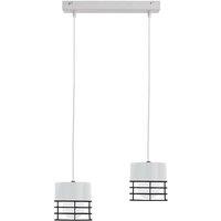 Netlighting Ohio Bar Pendant Ceiling Light White Black 50cm 2x E27