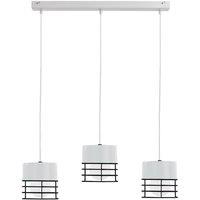 Netlighting Ohio Bar Pendant Ceiling Light White Black 60cm 3x E27