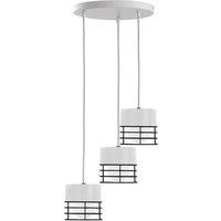 Netlighting Ohio Cluster Pendant Ceiling Light White Black 32cm 3x E27
