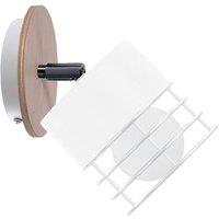 Netlighting Casa Adjustable Wall Lamp White Wood 12cm 1x E27