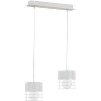 Netlighting Casa Bar Pendant Ceiling Light White Wood 50cm 2x E27