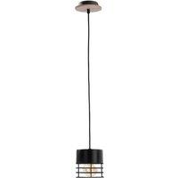 Netlighting Casa Slim Pendant Ceiling Light Black Wood 12cm 1x E27