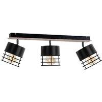 Netlighting Casa Ceiling Spotlight Bar Black Wood 60cm 3x E27