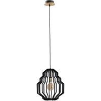 Netlighting Zoey Wire Frame Pendant Ceiling Light Black Gold 35.5cm 1x E27