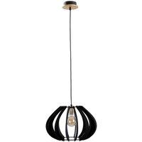 Netlighting Gemma Wire Frame Pendant Ceiling Light Black Gold 44.5cm 1x E27