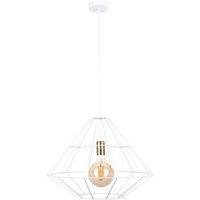 Netlighting Kira Wire Frame Pendant Ceiling Light White Gold 52cm 1x E27