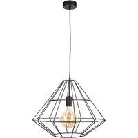 Netlighting Kira Wire Frame Pendant Ceiling Light Black 52cm 1x E27