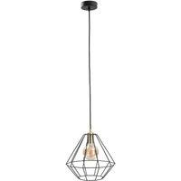 Netlighting Faro Wire Frame Pendant Ceiling Light Black Gold 29cm 1x E27